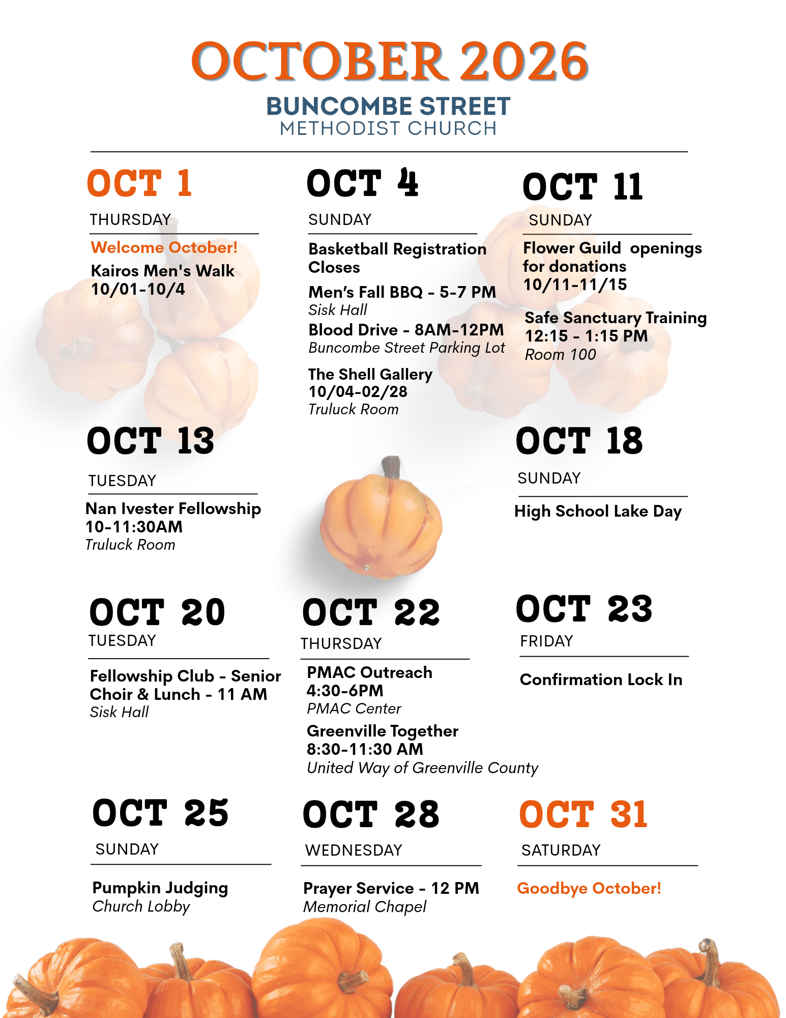 October Calendar